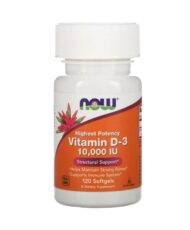 Now Foods – Vitamine D 3 10000 IU, 120 Gélules