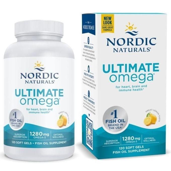 Nordic Naturals Ultimate Omega Nordic Naturals Ultimate Omega, Citron, 1280 mg, 120 capsules à enveloppe molle – Image 1