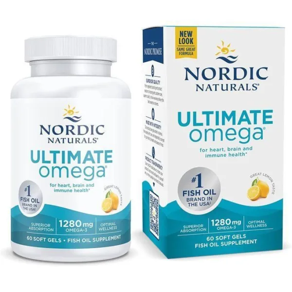 Nordic Ultimate Omega, Citron, 1280 mg, 60 capsules à enveloppe molle