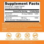 Doctor's BEST Vitamine K2 D3 MK-7 180mcg Soutient la santé des tissus, 60 Veggie Caps – Image 2