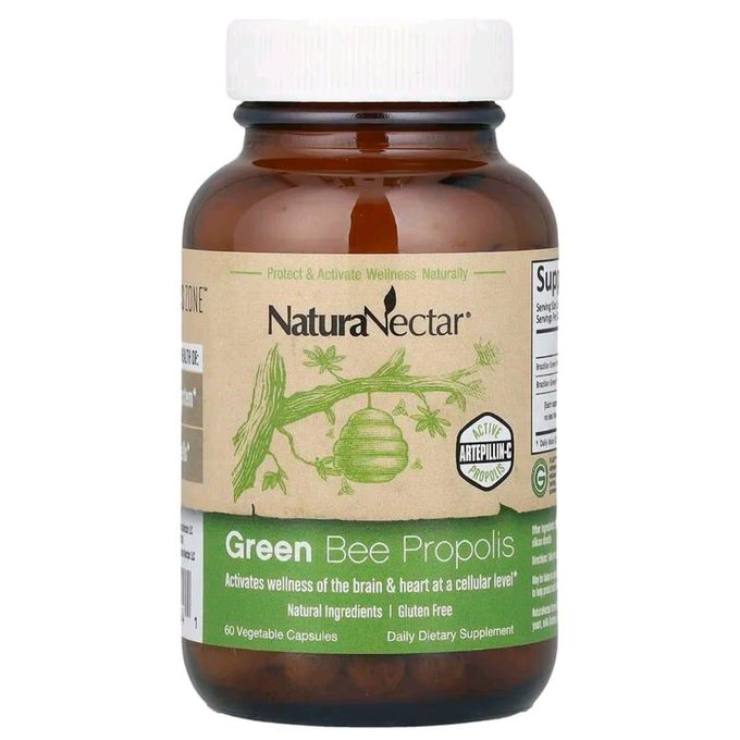 naturanectar-green-bee-propolis-propolis-verte-dabeille-60-vegetable- NaturaNectar Green Bee Propolis ( Propolis verte d'abeille ), 60 Vegetable Capsules – Image 1