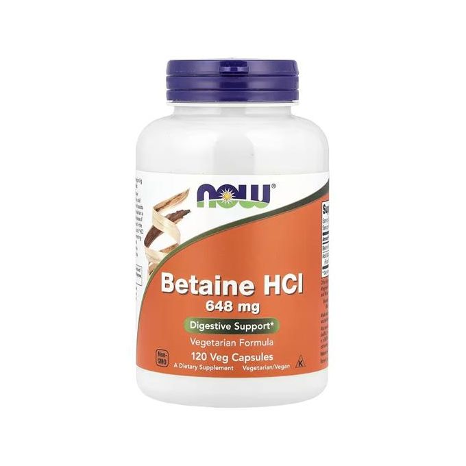 now-foods-now-foods-betaine-hcl-120-capsules- Now Foods, Betaine HCl, 120 capsules végétales – Image 1