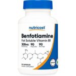 Nutricost Benfotiamine, Vitamine B1 liposoluble, 300 mg, 90 capsules