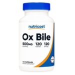Nutricost Ox Bile, Bile de bœuf, 500 mg Soutien digestif, Nutrition innovante 120 Caps