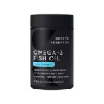 Sports Research Huile de poisson oméga-3, triple efficacité, 60 capsules