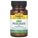 Country Life picolinate de zinc, 25 mg, 100 comprimés