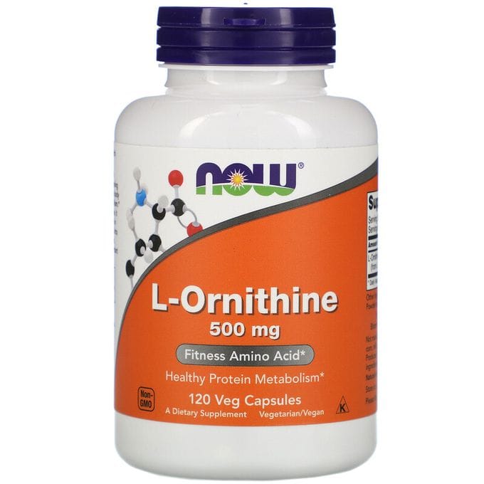 now-foods-l-ornithine-500-mg-120-gelules-vegetariennes Now Foods L-Ornithine, 500 mg, 120 gélules – Image 1
