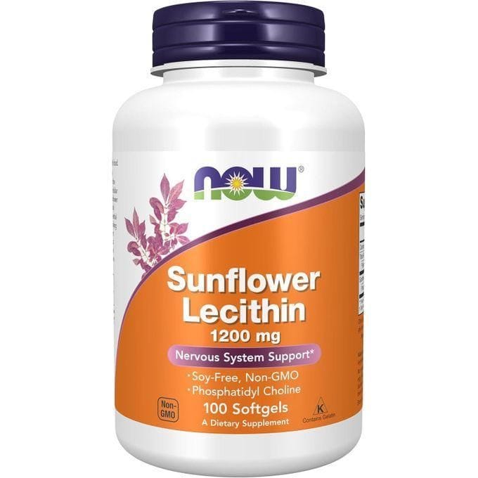 now-foods-sunflower-lecithin-1200mg-avec-phosphatidyl-choline- Now Foods Sunflower Lecithin 1200mg 100 Softgels – Image 1