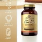 Solgar Biotine, 5000 mcg, 100 capsules végétales – Image 2