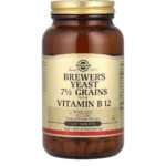 Solgar, Levure de bière, 7 1/2 grains, avec vitamine B12, 250 comprimés