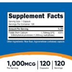 Nutricost L-méthylfolate 1000 µg 120 capsules – Image 2