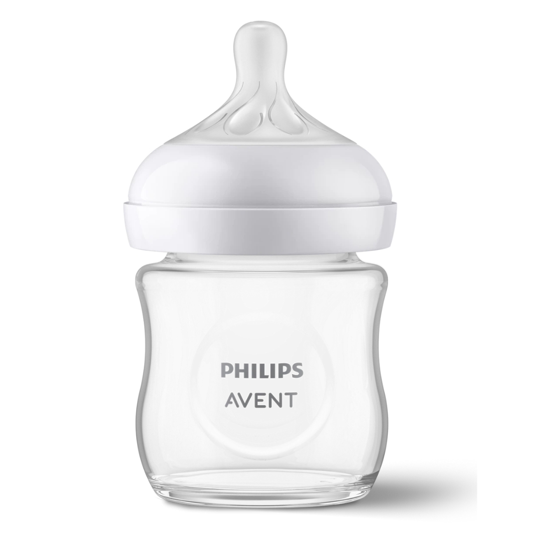 Avent-Biberon-Natural-En-Verre-Teat-0m-120ml.jpg Avent Biberon Natural En Verre 120ml – Image 1