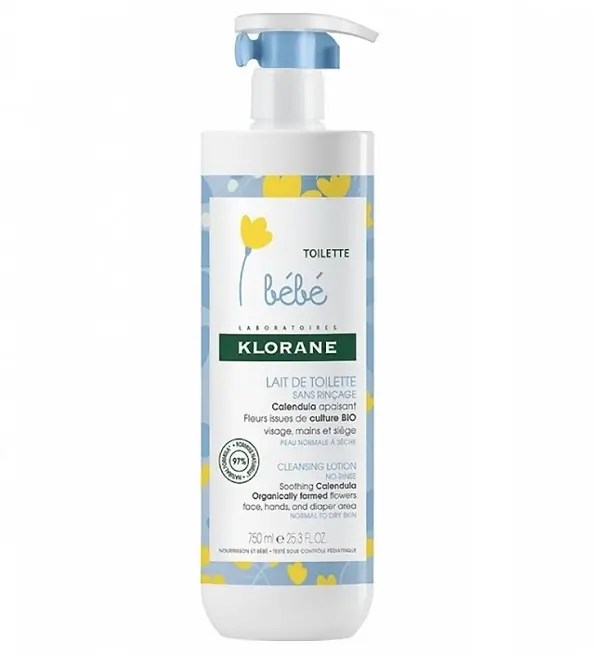 Klorane-Bebe-Lait-de-toilette-sans-rincage-au-Calendula-apaisant-Bebe-Peau-normale-a-seche-500-ml.jpg KLORANE BEBE – Lait de toilette sans rinçage au Calendula apaisant – Bébé – Peau normale à sèche 500 ml – Image 1
