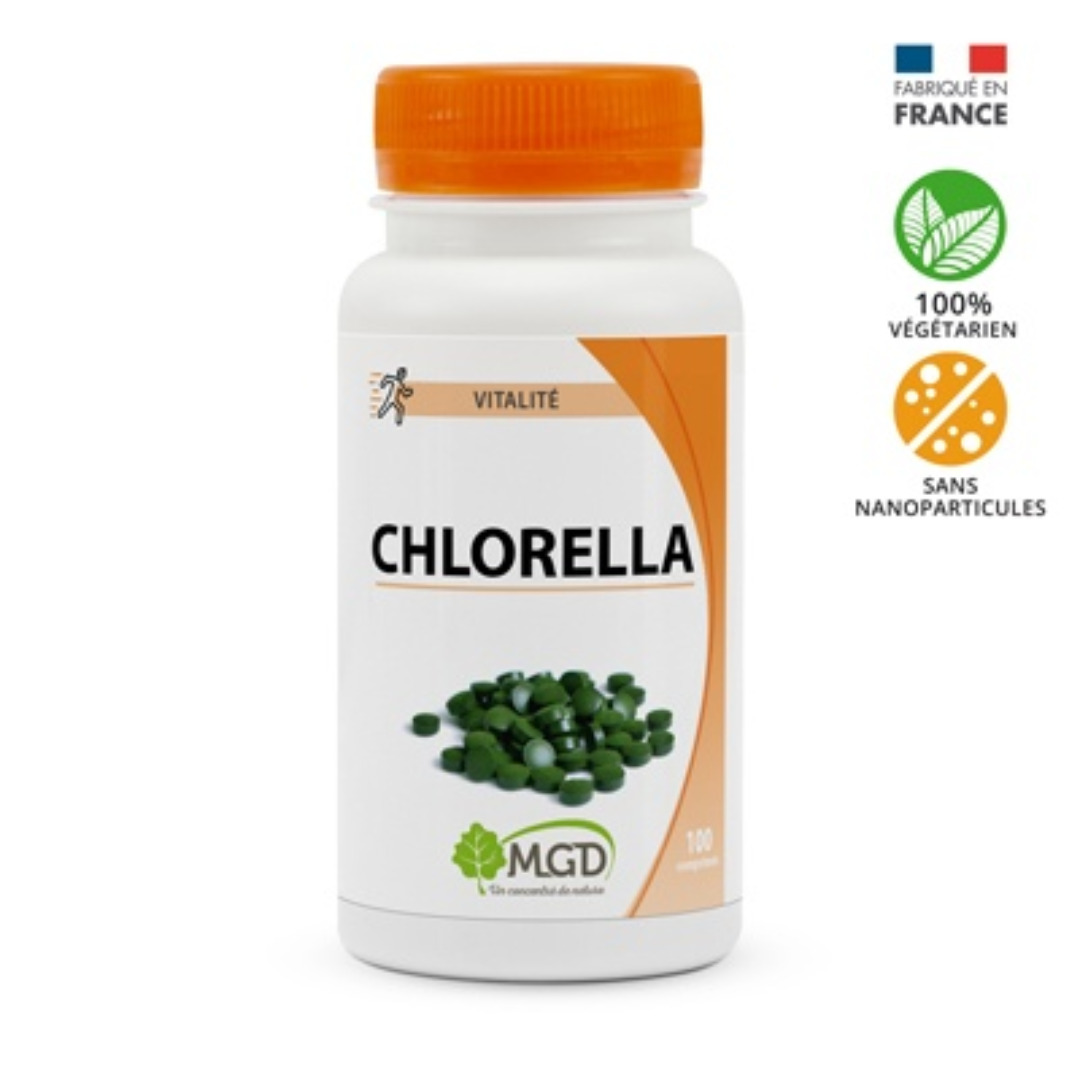 Mgd-Nature-Chlorella-100-gelules.jpg Mgd Nature Chlorella 100 gelules – Image 1