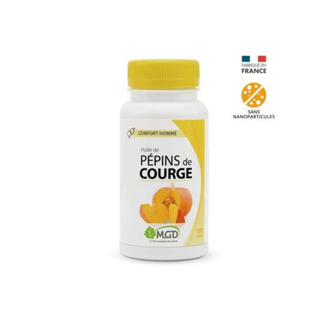 Mgd-Nature-huile-de-Pepins-De-Courge-100-Capsules.jpg Mgd Nature huile de Pepins De Courge 100 Capsules – Image 1