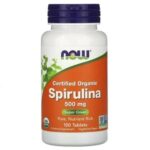 NOW Foods Spiruline certifiée biologique 500 mg 100 comprimés