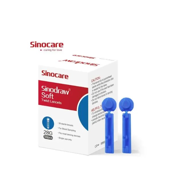 Sinocare-Lancettes-Steriles-50-Pieces.jpg Sinocare Lancettes Steriles 50 Pieces – Image 1
