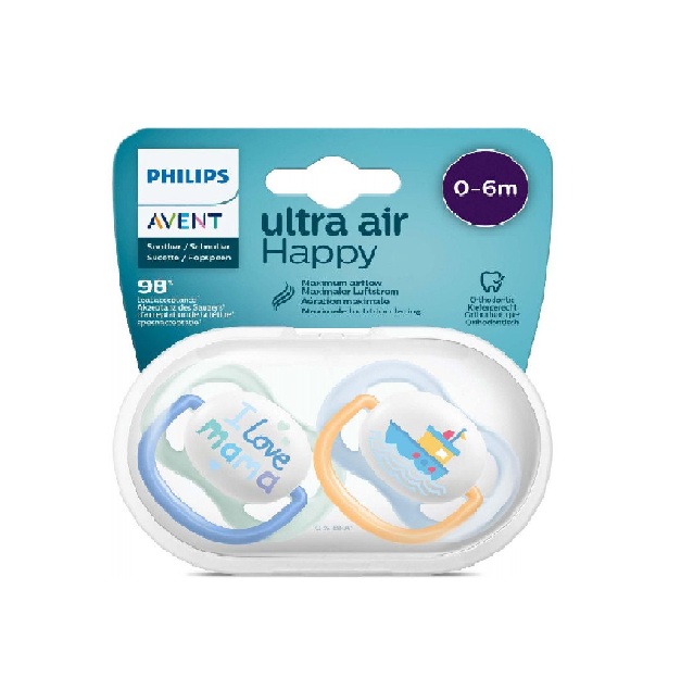 Sucette-Avent-Natural-Ultra-Air-Happy-0-6mois.jpg Sucette Avent Natural Ultra Air Happy 0-6mois – Image 1