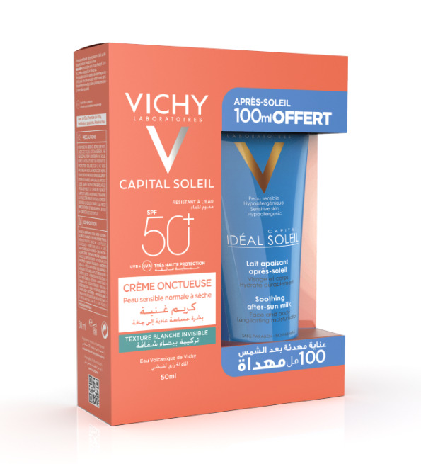 Vichy-Capital-Soleil-Creme-Onctueuse-50ml-Apres-soleil-100ml-Pack.jpg Vichy Capital Soleil Creme Onctueuse 50ml — Pack – Image 1